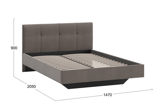 Кровать без ПМ «Элис» 1400 Тип 1 (без подъемного механизма) Исп.2 Велюр Мокко