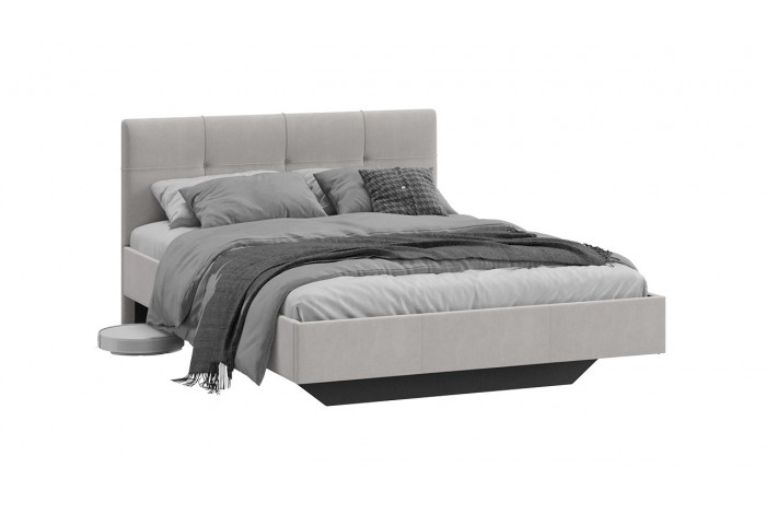 Кровать без ПМ «Элис» 1400 Тип 1 (без подъемного механизма) Велюр ultra smoke