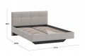 Кровать без ПМ «Элис» 1400 Тип 1 (без подъемного механизма) Велюр ultra smoke