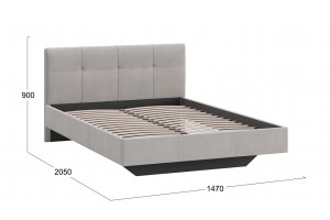 Кровать без ПМ Элис 1400 Тип 1 (без подъемного механизма) Велюр ultra smoke