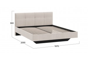 Кровать без ПМ Элис 1600 Тип 1 (без подъемного механизма) Исп.2 Велюр Бежевый