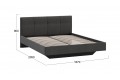 Кровать без ПМ «Элис» 1600 Тип 1 (без подъемного механизма) Исп.2 Велюр Графит