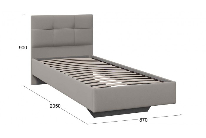 Кровать без ПМ «Элис» 800 Тип 1 (без подъемного механизма) Велюр Ultra Smoke