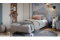 Кровать без ПМ «Элис» 800 Тип 1 (без подъемного механизма) Велюр Ultra Smoke