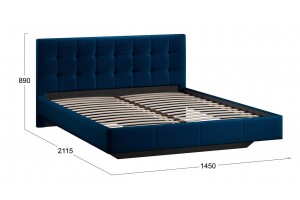 Кровать без ПМ Эмма 1400 Тип 1 (без подъемного механизма) Велюр Confetti Blue