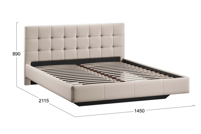 Кровать без ПМ «Эмма» 1400 Тип 1 (без подъемного механизма) Велюр Confetti Cream