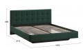 Кровать без ПМ «Эмма» 1400 Тип 1 (без подъемного механизма) Велюр Confetti Deep forest