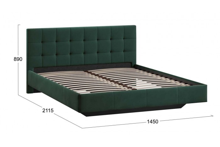 Кровать без ПМ «Эмма» 1400 Тип 1 (без подъемного механизма) Велюр Confetti Deep forest