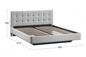 Кровать без ПМ Эмма 1400 Тип 1 (без подъемного механизма) Велюр Confetti Silver
