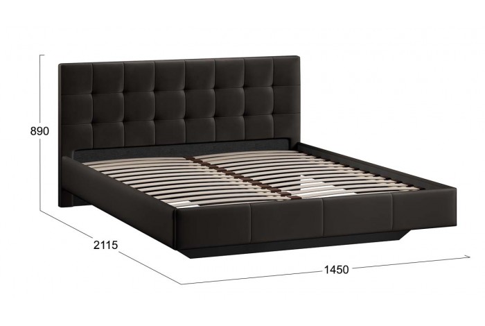 Кровать без ПМ «Эмма» 1400 Тип 1 (без подъемного механизма) Велюр Confetti Stone