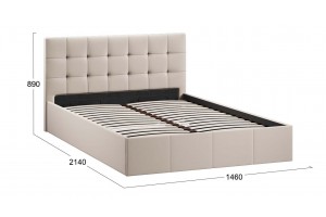 Кровать с ПМ Эмма 1400 (с подъемным механизмом) Велюр Confetti Cream