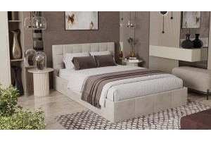 Кровать с ПМ Эмма 1400 (с подъемным механизмом) Велюр Confetti Cream