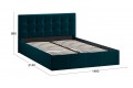 Кровать с ПМ «Эмма» 1400 (с подъемным механизмом) Велюр Confetti Izumrud