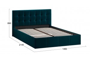 Кровать с ПМ Эмма 1400 (с подъемным механизмом) Велюр Confetti Izumrud