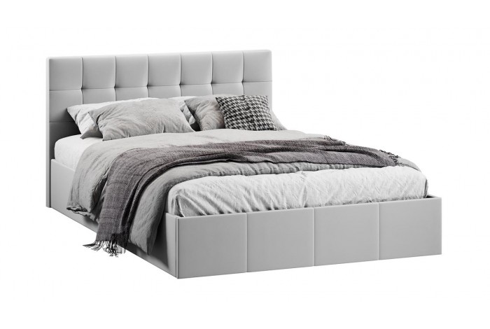 Кровать с ПМ «Эмма» 1400 (с подъемным механизмом) Велюр Confetti Silver
