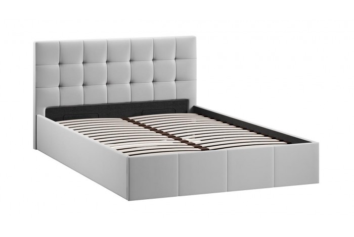 Кровать с ПМ «Эмма» 1400 (с подъемным механизмом) Велюр Confetti Silver