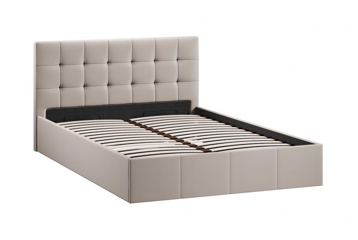 Кровать с ПМ «Эмма» 1400 (с подъемным механизмом) Велюр Confetti Smoke