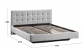 Кровать без ПМ «Эмма» 1600 Тип 1 (без подъемного механизма) Велюр Confetti Silver