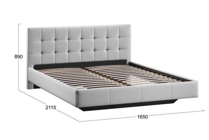 Кровать без ПМ «Эмма» 1600 Тип 1 (без подъемного механизма) Велюр Confetti Silver