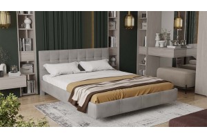 Кровать без ПМ Эмма 1600 Тип 1 (без подъемного механизма) Велюр Confetti Smoke