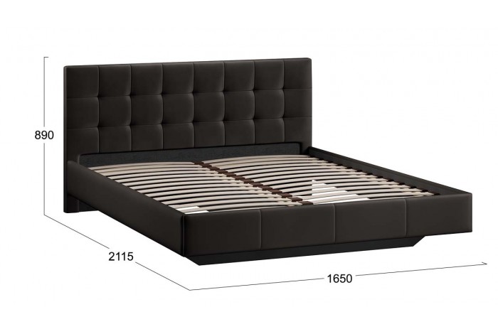 Кровать без ПМ «Эмма» 1600 Тип 1 (без подъемного механизма) Велюр Confetti Stone