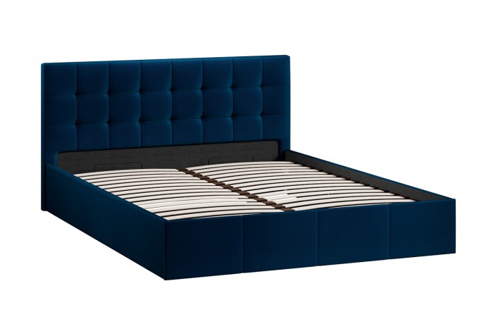Кровать с ПМ «Эмма» 1600 (с подъемным механизмом) Велюр Confetti Blue