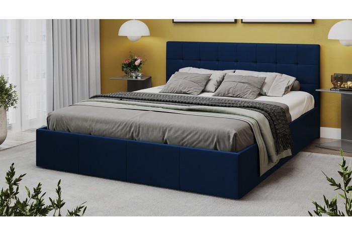 Кровать с ПМ «Эмма» 1600 (с подъемным механизмом) Велюр Confetti Blue