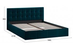 Кровать с ПМ Эмма 1600 (с подъемным механизмом) Велюр Confetti Izumrud