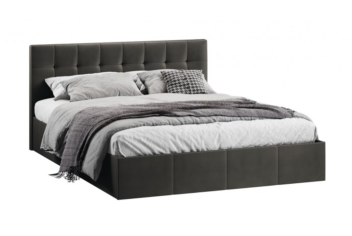 Кровать с ПМ «Эмма» 1600 (с подъемным механизмом) Велюр Confetti Stone