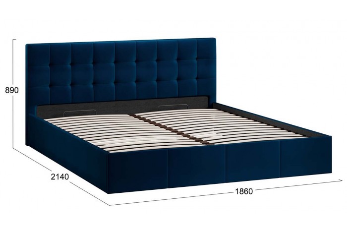 Кровать с ПМ «Эмма» 1800 (с подъемным механизмом) Велюр Confetti Blue