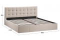 Кровать с ПМ «Эмма» 1800 (с подъемным механизмом) Велюр Confetti Cream