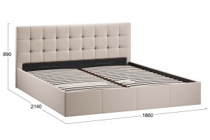 Кровать с ПМ Эмма 1800 (с подъемным механизмом) Велюр Confetti Cream