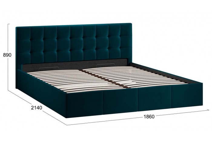 Кровать с ПМ «Эмма» 1800 (с подъемным механизмом) Велюр Confetti Izumrud