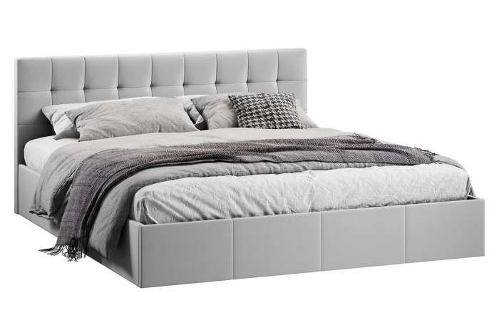 Кровать с ПМ «Эмма» 1800 (с подъемным механизмом) Велюр Confetti Silver