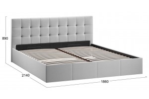 Кровать с ПМ Эмма 1800 (с подъемным механизмом) Велюр Confetti Silver