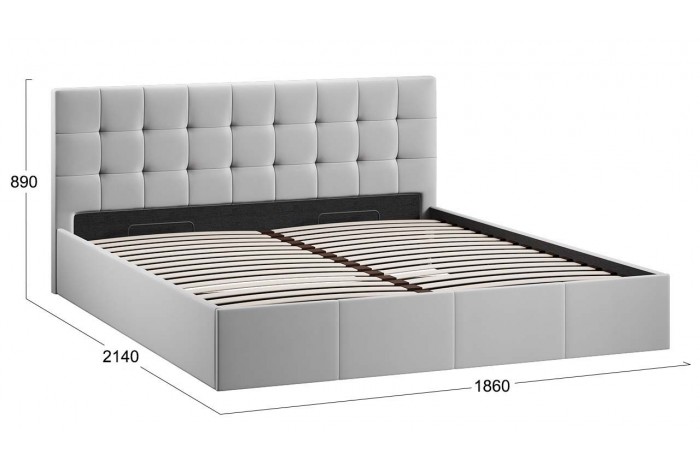 Кровать с ПМ «Эмма» 1800 (с подъемным механизмом) Велюр Confetti Silver
