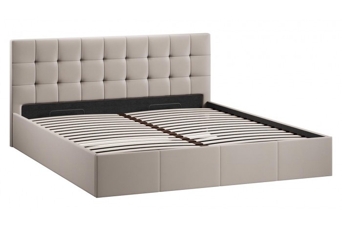 Кровать с ПМ «Эмма» 1800 (с подъемным механизмом) Велюр Confetti Smoke