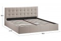 Кровать с ПМ «Эмма» 1800 (с подъемным механизмом) Велюр Confetti Smoke