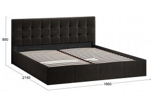 Кровать с ПМ Эмма 1800 (с подъемным механизмом) Велюр Confetti Stone