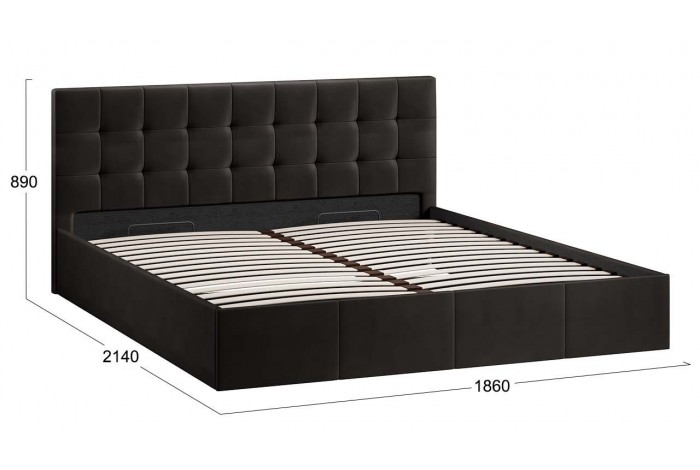 Кровать с ПМ «Эмма» 1800 (с подъемным механизмом) Велюр Confetti Stone