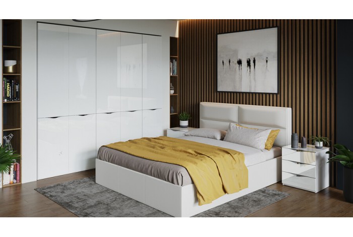 Спальня «Глосс» Белый глянец, Стекло