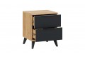 Тумба прикроватная «Джоли» с опорами Черный матовый, Дуб Крафт золотой, Графит  матовый