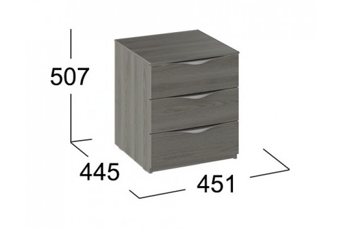 Тумба прикроватная с 3 ящиками «Либерти» - ТД-297.03.01 Хадсон