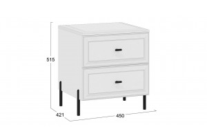 Тумба прикроватная Пандора Белый снег, Белый матовый
