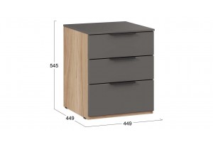 Тумба прикроватная Порто Яблоня Беллуно, Графит софт