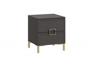 Тумба прикроватная Стелла с опорами Золото розовое, Серый вулкан, Фон серый