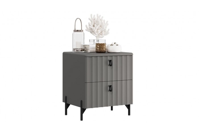 Тумба прикроватная «Тиффани» - 407.002.000 Базальт, Грей софт