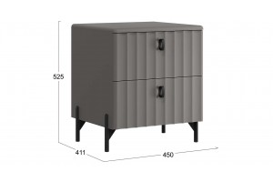 Тумба прикроватная Тиффани Базальт, Грей софт