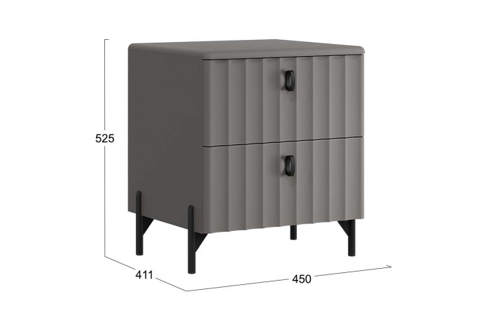 Тумба прикроватная «Тиффани» - 407.002.000 Базальт, Грей софт
