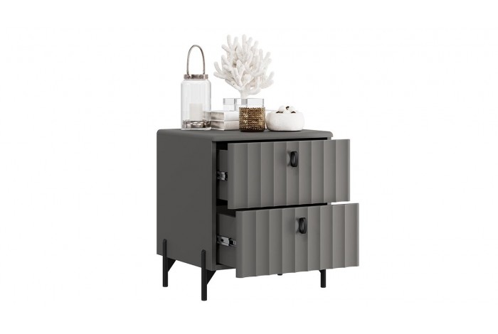 Тумба прикроватная «Тиффани» - 407.002.000 Базальт, Грей софт